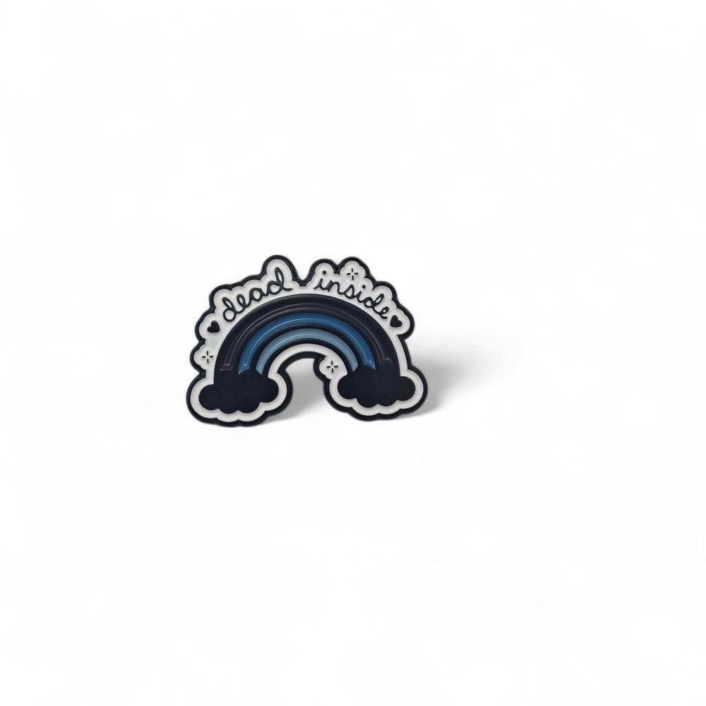 "Dead Inside" Dark Rainbow Enamel Pin